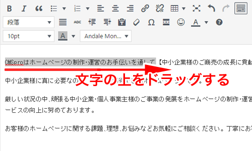 Wordpress ワードプレス で文字を装飾する Hp制作から運用まで 東京を中心に全国対応 Cmspro