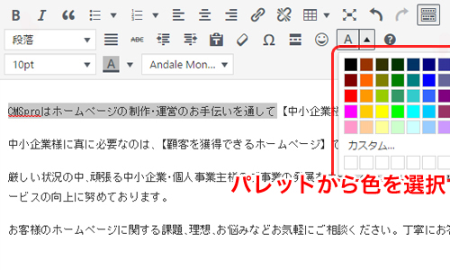 Wordpress ワードプレス で文字を装飾する Hp制作から運用まで 東京を中心に全国対応 Cmspro